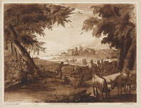KG 16310
<br/>
Classicistisch landschap met rustend jachtgezelschap
<br/>
<em>Earlom, Richard (1742/43-1822)</em>